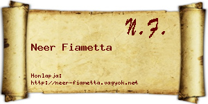 Neer Fiametta névjegykártya